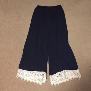Lace palazzo pants