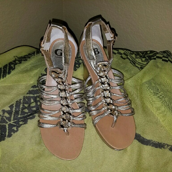NEW Strappy Gold Gladiator Wedge Sandals (Leather)