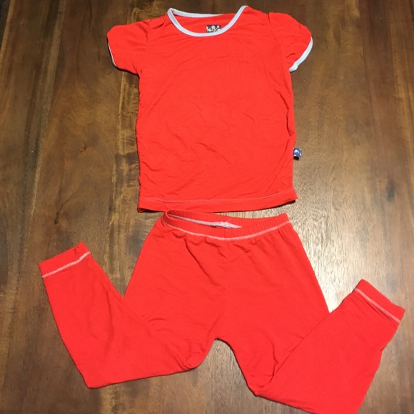 Kickee pants red PJ set 2T