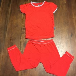 Kickee pants red PJ set 2T