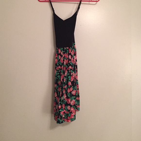 Black and pink floral dress