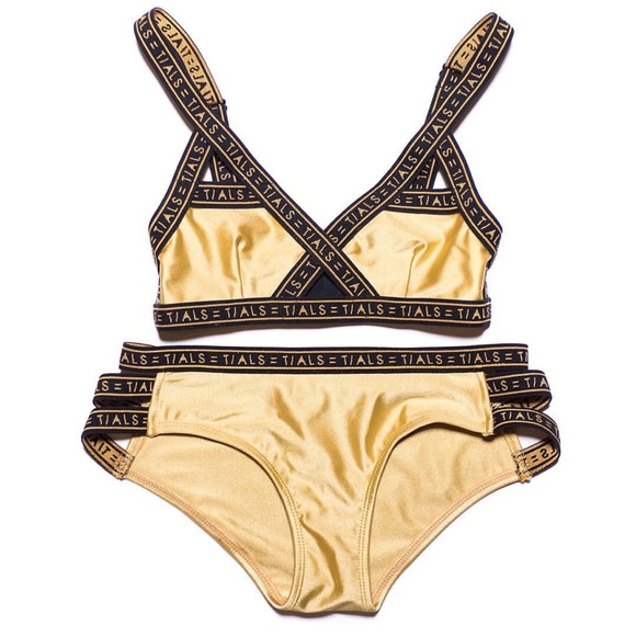 Gold Strappy Bikini Set - Picture 3 of 3