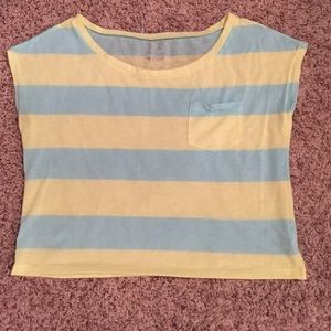 Neon Yellow and Blue American Eagle Top, Size M