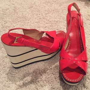 Kate Spade Red Wedges