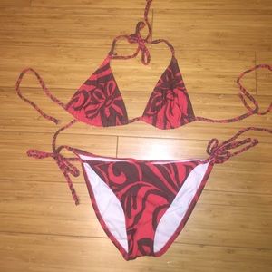 Brown & red Roxy swim suit