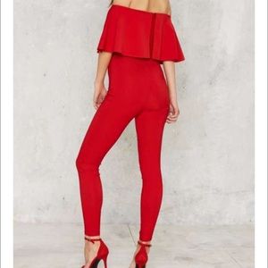 Nasty gal red jumpsuit