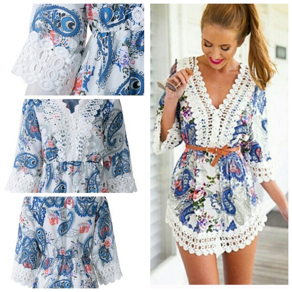Boutique Dresses & Skirts - Paisley Lace Tunic NWT