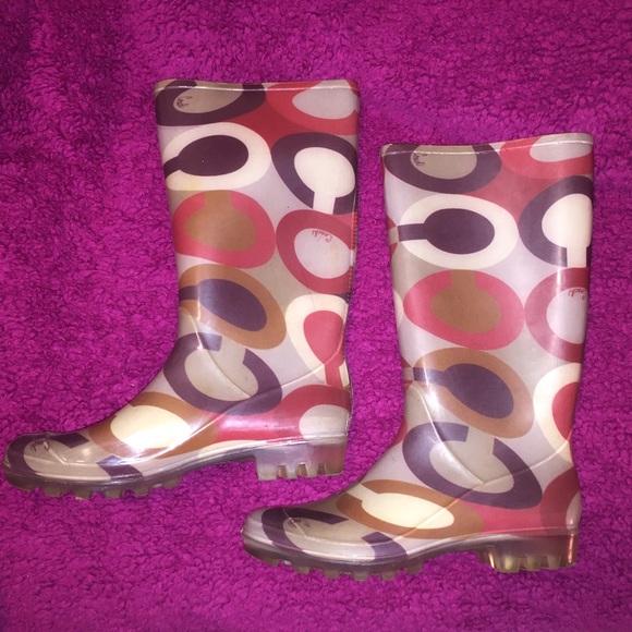 Multicolor Coach Rain Boots