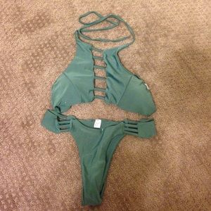 NEVER WORN green cut out swimsuit!