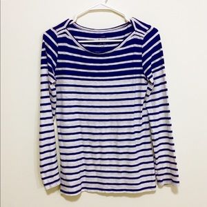 EUC J. Crew Boatneck navy/white stripe long sleeve
