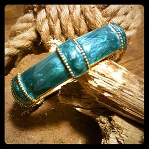 Emerald green painted cuff bracelet