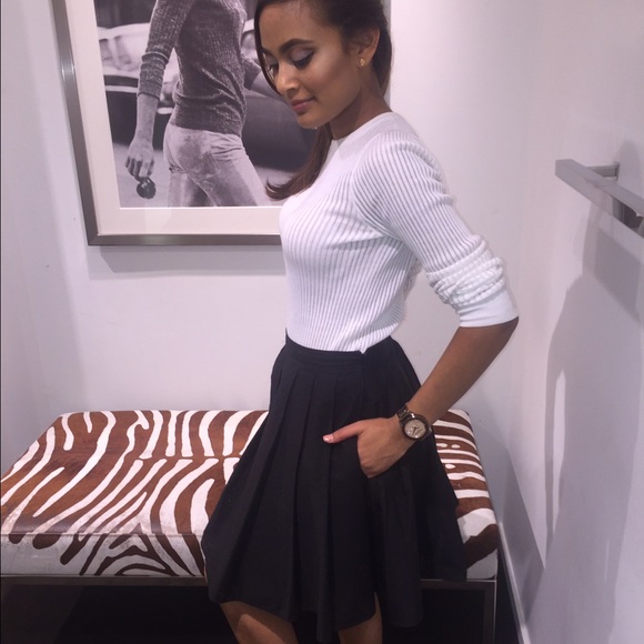 A-line black skater skirt