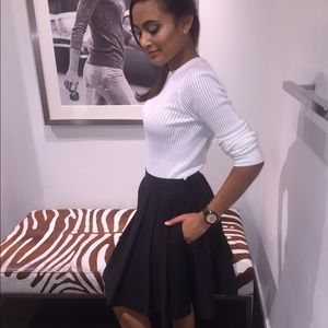 A-line black skater skirt