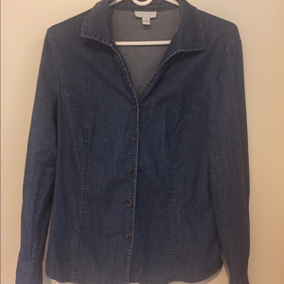 Blue denim button up