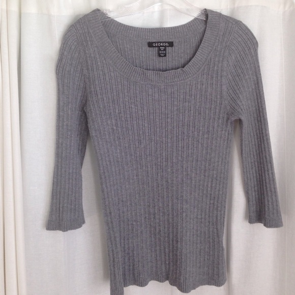 GEORGE 3/4 sleeve, ribbed sweater