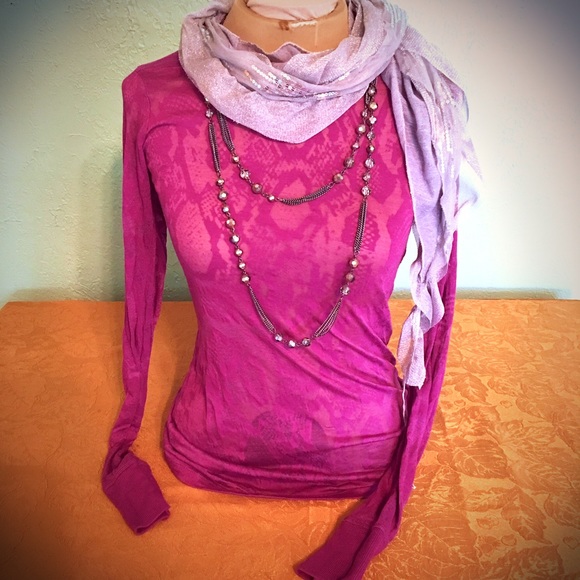 Transparent fun lightweight top vibrant purple