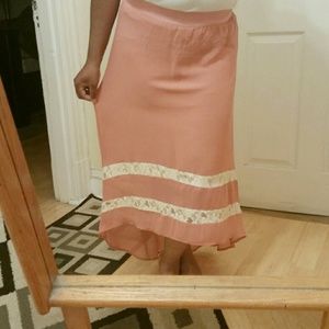 Peach High-low Skirt