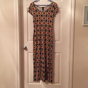 Purple and Orange Maxi-Dress, Size Large