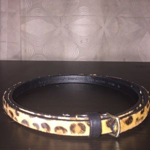 Leopard print belt.