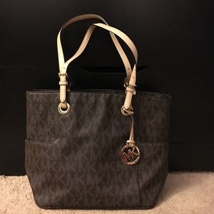 Michael Kors Jet set logo tote, brown