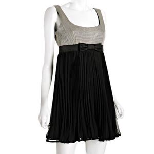 NWT Nanette Lepore Black&Gold Pleated Dress