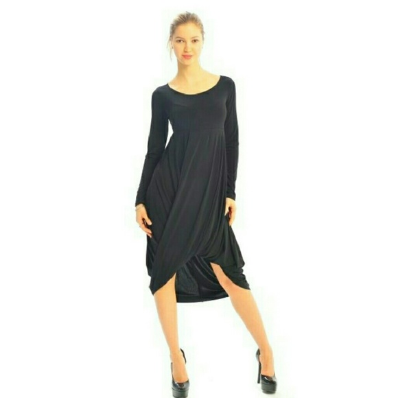 Black draped dress