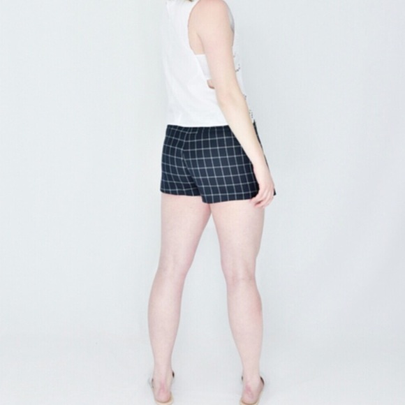 English Factory || Navy Checked Shorts Skort - Picture 4 of 4
