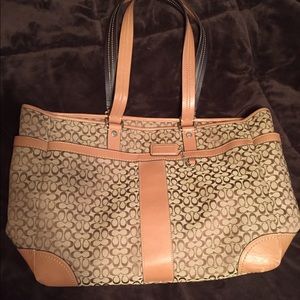 Tan/Brown Coach Diaper Bag