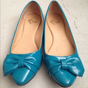 Report Turquoise Patent Leather Ballet Flats