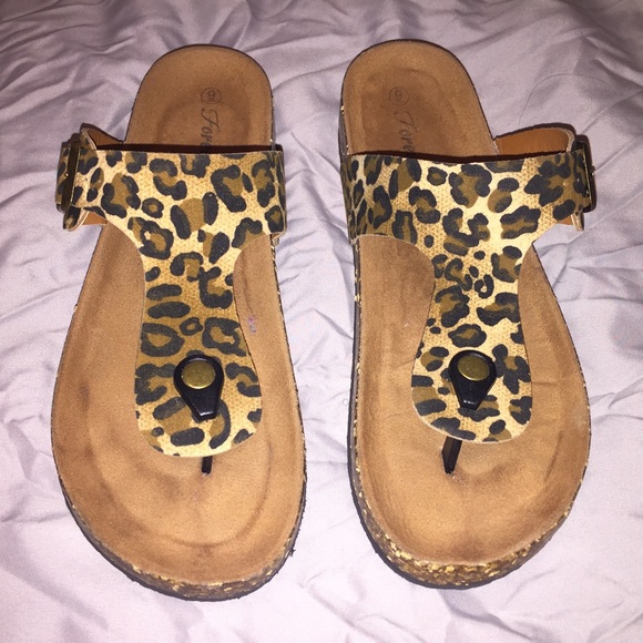 Cheetah Print Buckle Sandals
