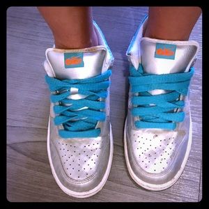 Nike metallic silver sparkle shoes