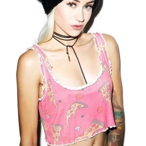 💜SOLD💜 WILDFOX Pizza crop tank