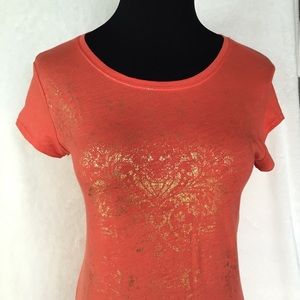 Tahari Tee with Metallic Gold Print