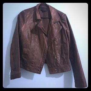 Blu pepper brown faux leather jacket
