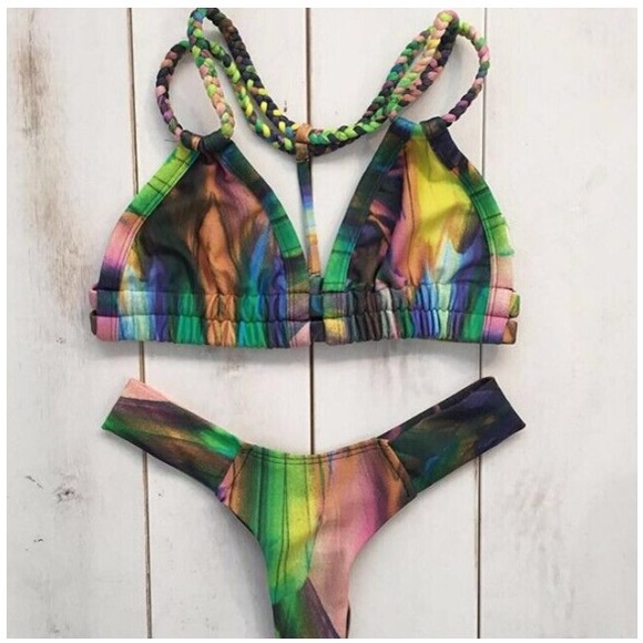 ๐บSALE! XS+S TOPS Tie Die Strappy Brazilian Bikini - Picture 3 of 4