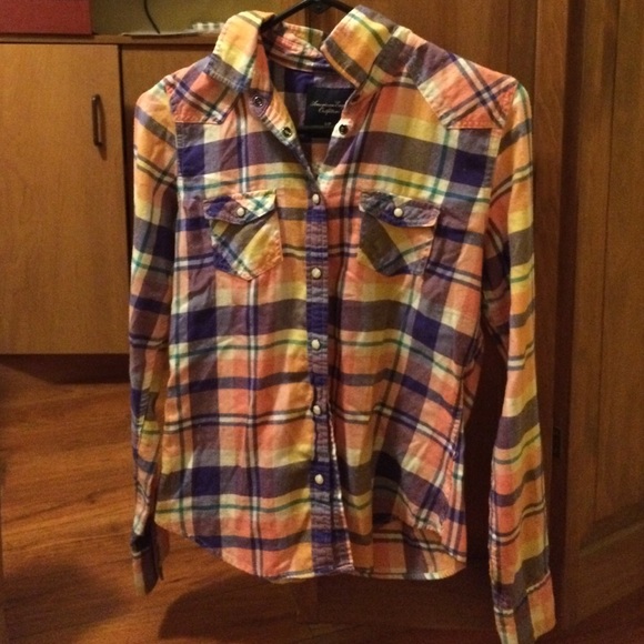 Plaid button-down shirt from AE