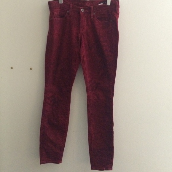 Red printed jeans