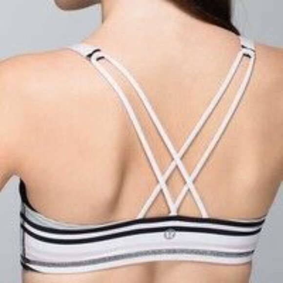 Lululemon Free to Be White Grey Black Sports Bra