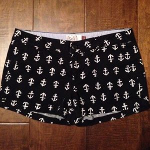 Anchor Print Shortie Shorts