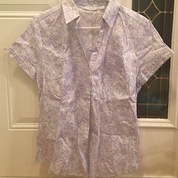 NY&C Flower Pattern Button-down Shirt