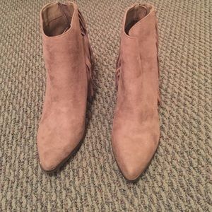 Brown fringe boots