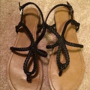 Black strap sandals size 10