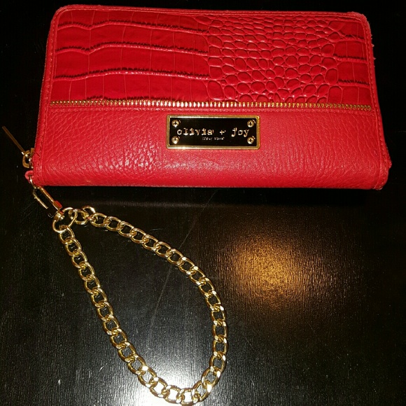 Olivia andJoy wristlet Red Croco