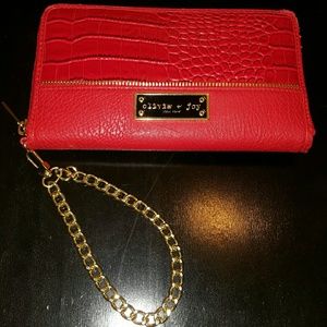 Olivia andJoy wristlet Red Croco