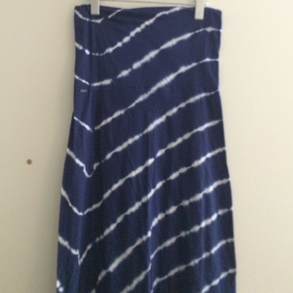 Baby blue and white long skirt