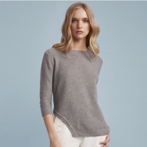FINDERS || Gray Knit Long Sleeve Side Slit Sweater - Picture 2 of 4