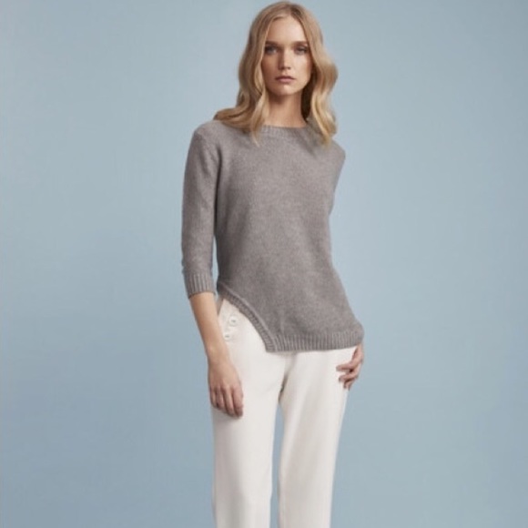 FINDERS || Gray Knit Long Sleeve Side Slit Sweater - Picture 4 of 4