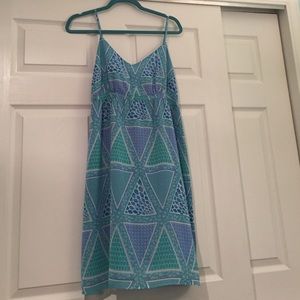 Old navy blue patterned tank dress