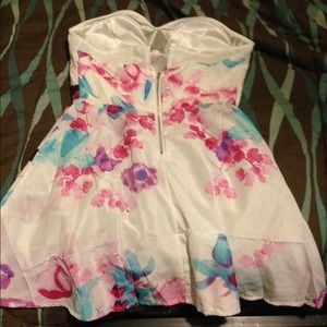 Strapless mini dress