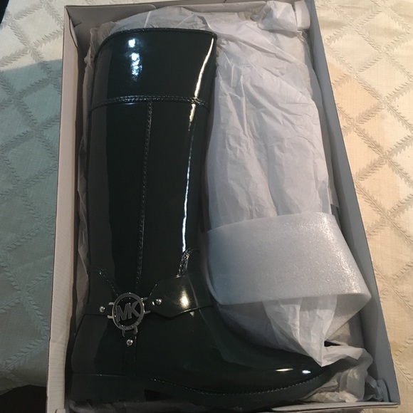 Michael Kors Hunter Green tall rain boots